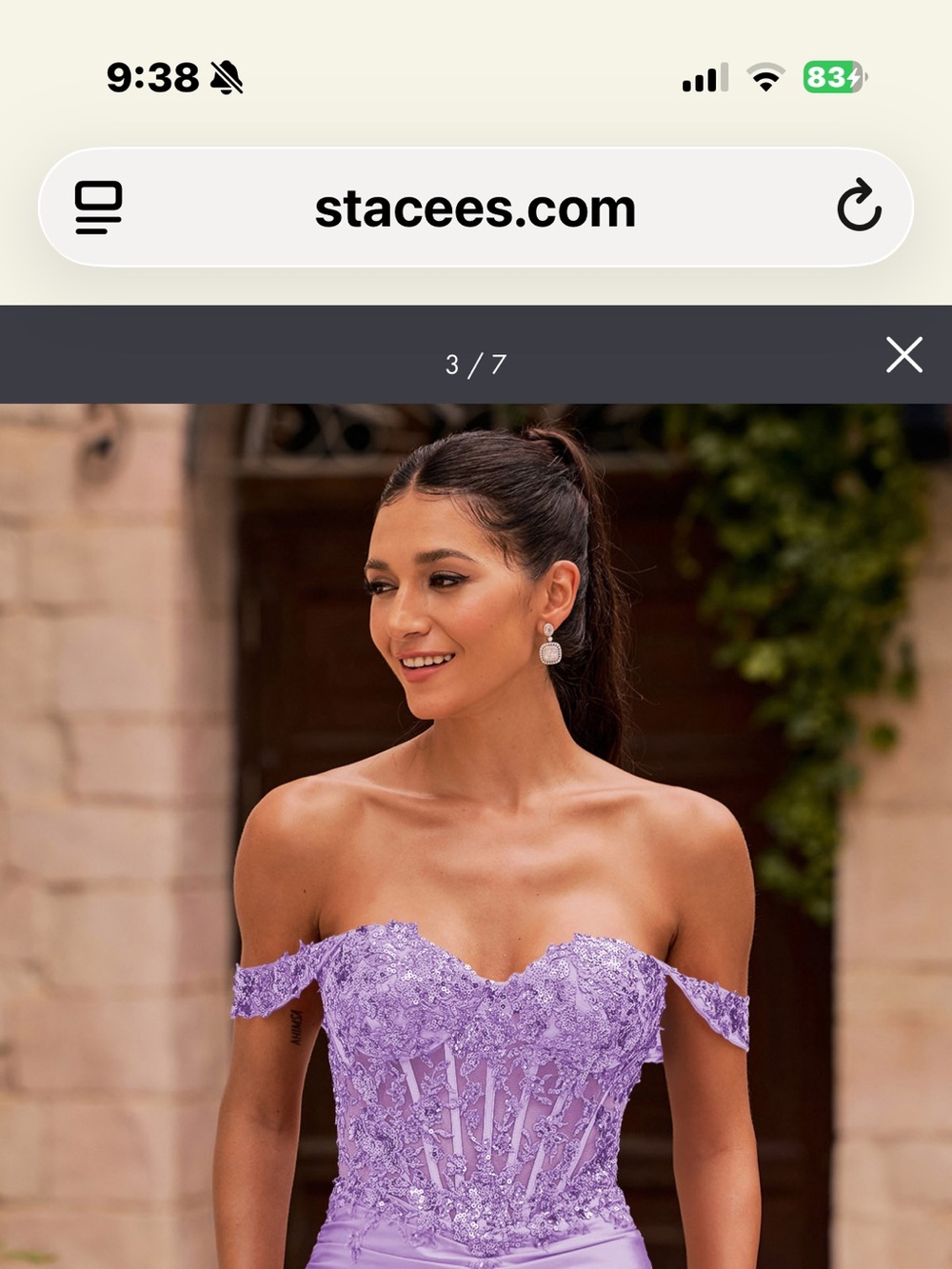 Lilac Off-Shoulder Lace Bodycon Dress nwt from Stacees